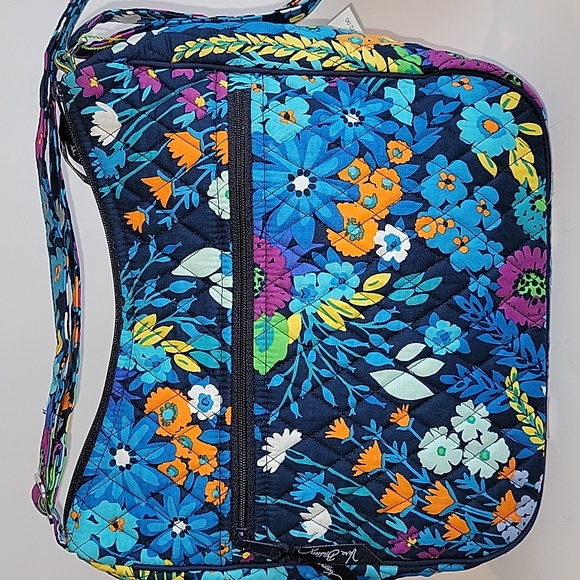 VERA BRADLEY CARRYALL CROSSBODY BAG IN MIDNIGHT BLUES - Picture 2 of 10